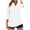 White, variant on Womens 3/4 Sleeve Tops V Neck Cotton Linen Lightweight Casual Lapel Collared Shirts for Women with Button Cuffs (XL, Blue)