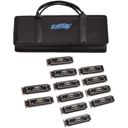 Easttop Diatonic Blues Harmonica Set 12 10Holes Diatonic Harp Mouth Organ Set