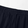thumbnail image 6 of GEWSEY Linen Capri Pants for Women Cotton Casual Summer Capris Drawstring High Waist Pants Wide Leg Cropped Trousers (Navy, M), 6 of 8
