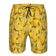 thumbnail image 3 of Rocae Yellow Limes for Men's Beach Shorts Casual Elastic Waist Drawstring Summer Beach Shorts,S-3XL-Small, 3 of 6