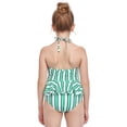 thumbnail image 2 of URMAGIC Little and Big Girls Striped One-Piece Halter Swimsuit Flounce Swimwear, 2 of 7