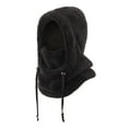 thumbnail image 2 of Winter Fleece Hats,Winter Balaclava Hat Ski Double Neck Warmer Windproof Warm Adjustable with Fleece Lining Hat,Fleece Hooded Ski Masks Beanies,3 In 1 Winter Hooded Hat Caps(Black), 2 of 6