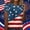 A391 Sky Blue, variant on USA American Flag T Shirt for Women Distressed Graphic Short Sleeve Crewneck Casual Loose Tops 4th of July Patriotic Festival Summer Holiday Independence Day Shirts Tees