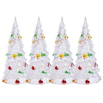 UNOMOR interior decoration painted crystal tree 4pcs led light for christmas ornaments family
