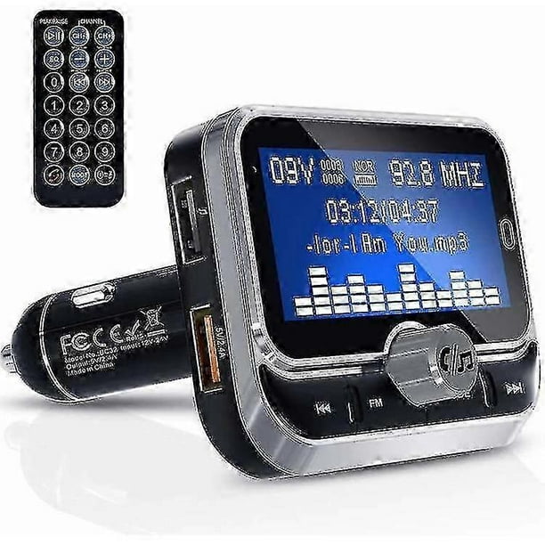 Bluetooth Fm Transmitter For Car Bluetooth Wireless Car Audio Adapter With Qc3.0 & 5v/2.4a Dual Charging Port Easy Attached To Air Vent Hands Fre