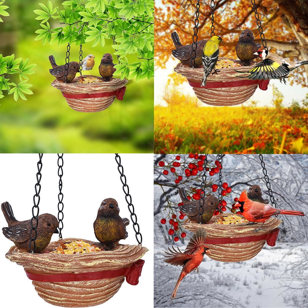 Lowestbest Hanging Bird Feeder, Resin Hummingbird Wild Feeder, Aviary with Hooks Weatherproof and Rustproof Lowestbest Hanging Bird Feeder, Resin Hummingbird Wild Feeder, Aviary with Hooks Weatherproof and Rustproof
