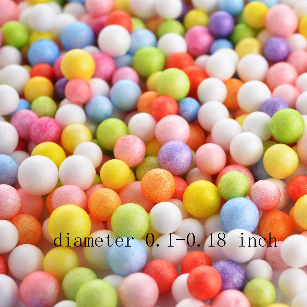 Foam Balls for Slime - Colorful Styrofoam Balls Beads Mini 0.1