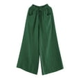 thumbnail image 4 of Yubnlvae Wide Leg Pants for Women, Drawstring Waist Wide Leg Pants, Trousers with Pockets Dark Green XL, 4 of 4