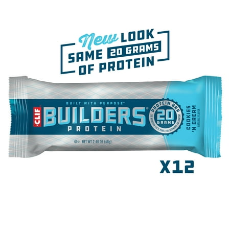 Clif Builder's Protein Bar, Cookies 'N Cream, 20g Protein, 12 (The Best Muscle Builder)