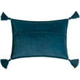 thumbnail image 4 of Surya Cotton Velvet CV-048 13 x 19" Lumbar Modern Pillow Kit in Deep Teal Blue, 4 of 4