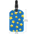 thumbnail image 6 of Square 2Pack PU Leather Yellow Star Cruise Luggage Tag with Privacy Cover and Name ID Tag for Travel Handbags Backpacks Luggage Tags, 6 of 6