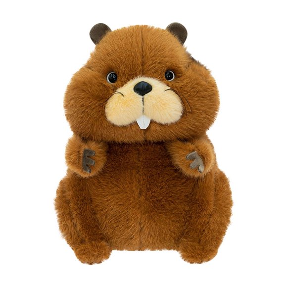 Cartoon Groundhog Plush Toy 7.8"Adorable Marmot Stuffed Animal with Cute Buck Teeth - Soft Woodchuck Plushie for Desk Decor and Stress Relief - Creative Birthday Gift for Teens and Adults