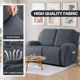 thumbnail image 6 of Recliner Covers Recliner Loveseat Covers Reclining Couch Covers Sofa Slipcovers Stretch Soft Washable (Two-Seater, Gray), 6 of 7