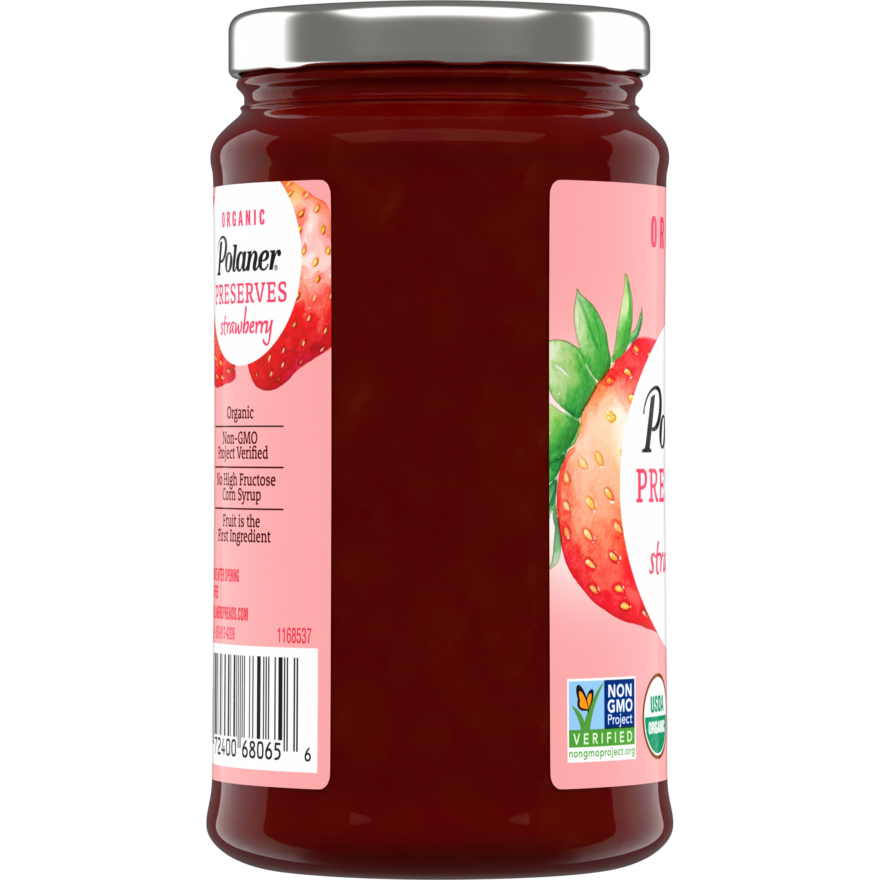 (3 pack) Polaner Organic Strawberry Preserves, Fruit Spreads, Non-GMO, 10.3 oz Jar