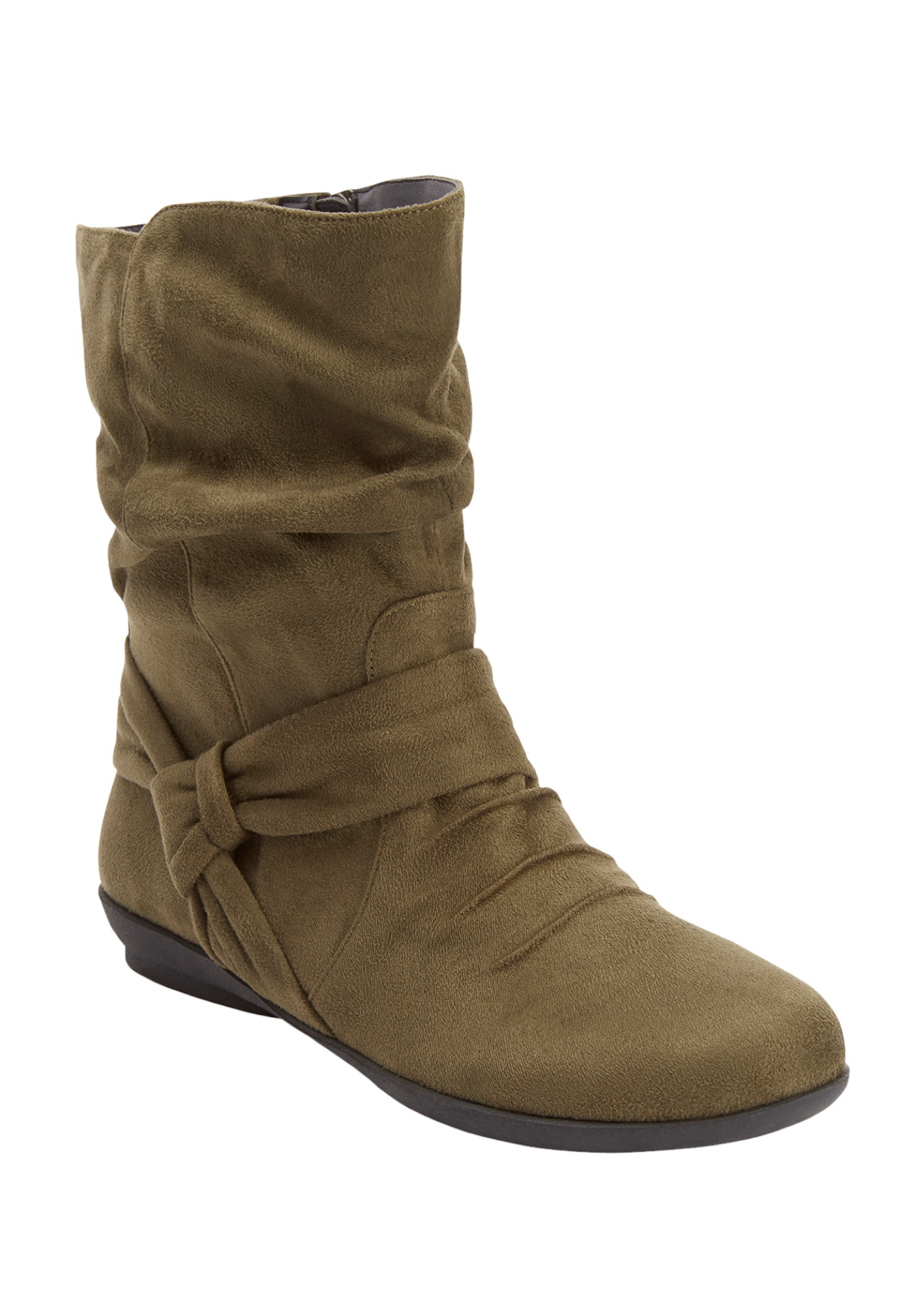 womens wide width flat boots
