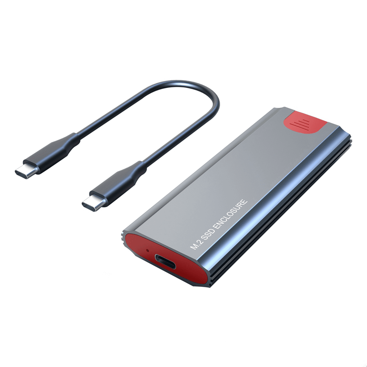 2X M2 SSD Case M.2 to USB 3.1 Gen 2 10Gbps NVMe SSD Enclosure for NVMe PCIE M Key/ (B+M) Key SSD Hard Disk, M2 SSD Case,2 x M.2 SSD Enclosure 2 x USB-C to USB-C Cable,Grey