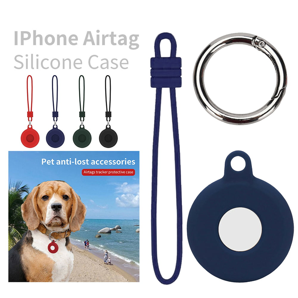 Case for Air Tag Airtag Silicone Protective Cover with Keychain Compatible for Apple iPhone Finder Location Tracker Best Gift for Kids Boys Girls Teens Elderly Pets Dogs Cats Black & White 
