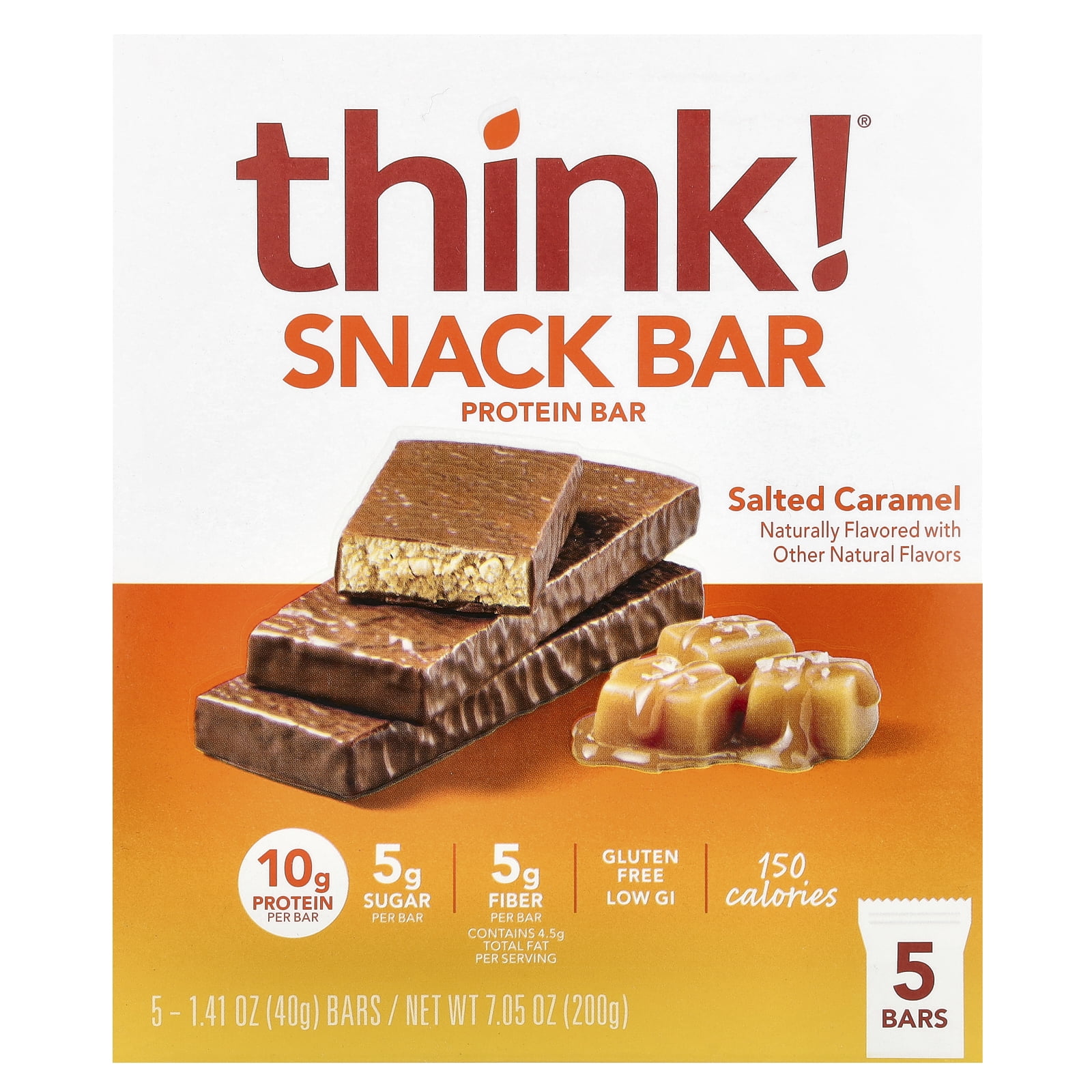 thinkThin Protein & Fiber Bars Salted Caramel, 1.4 OZ
