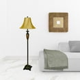thumbnail image 2 of 63" Brown And Gold Traditional Floor Lamp With Gold Bell Shade, 2 of 5