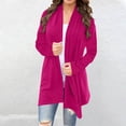 thumbnail image 2 of Jxximdong Cardigans for Women, Lightweight Knit Loose Long Sleeve Sweater Casual Soft Drape Open Front Fall Coats, Women's Bolero Shrugs Pink, 2 of 7