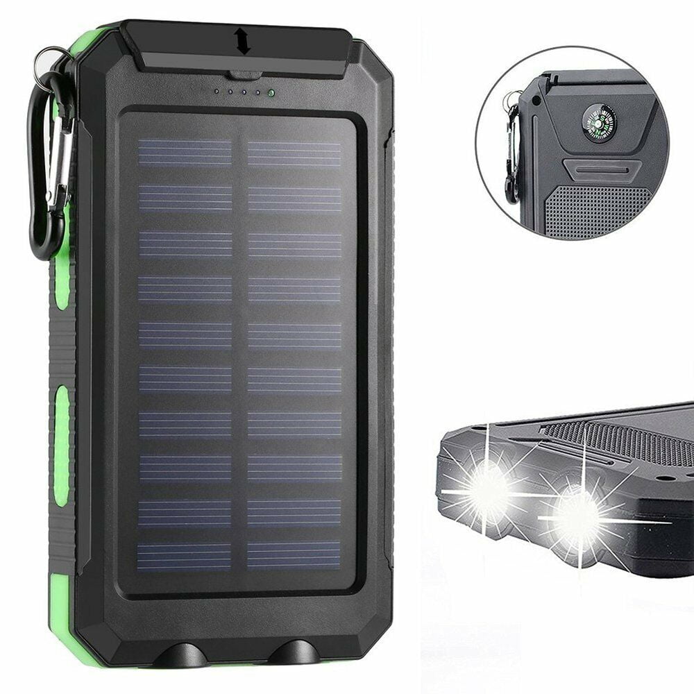 2023 Super 5000000mAh 2 USB Portable Charger Solar Power Bank For Cell  Phone, Green 