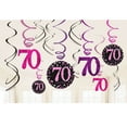 thumbnail image 1 of Amscan Tourbillons de Fête d'Anniversaire Rose 70 Ans (Lot de 12), 1 of 1