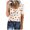 6-White, variant on Women’s Summer Short Sleeve Henley T Shirts Floral Print Button Down Slim Fit Tops Scoop Neck Ribbed Knit Shirts