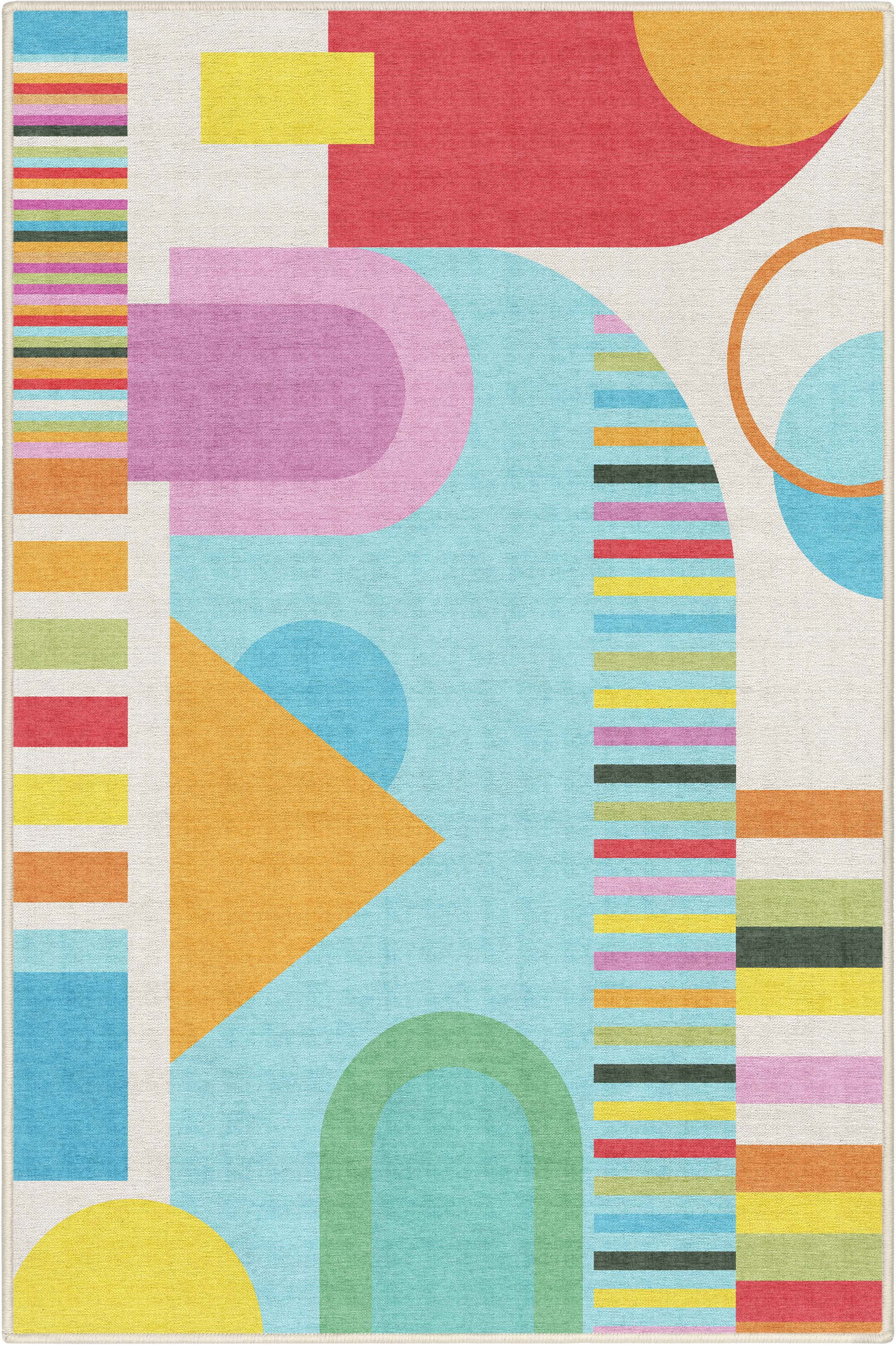 Well Woven Crayola Parade Multi Color 3'3" x 5' Area Rug Easy to Clean - Kid & Pet Friendly Rug Perfect for Playroom Living Room Bedroom