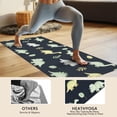 thumbnail image 4 of DarkBlue Cartoon Dinosaurs Leaves Pattern Hot Yoga Mat Towel Non Slip for Hot Yoga - Quick-Drying Yoga Mat Cover with 4 Corner Pockets with Travel Bag - Hot Yoga Towel Non Slip 74"x26", 4 of 6