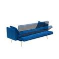 thumbnail image 5 of 71" Convertible Loveseat Sofa, American Vintage Grey Velvet, 2-Seater Couch Bed with Adjustable Backrest for Small Living Room Bedroom Office, Blue, 5 of 6