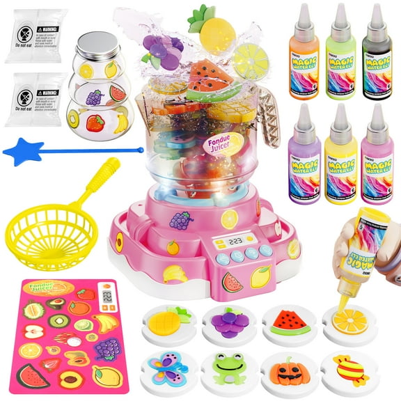 UUSUOO Magic Water Elf Toy Kit,Aqua Fairy Water Gel Kit with Hot Pot Toys,6 Colors Magic Gel,8 Molds,Arts & Crafts DIY STEM Toys, Christmas Birthday Gifts for Girls Age 3 4 5 6 