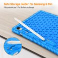 thumbnail image 5 of Fintie Silicone Case for Samsung Galaxy Tab S9 11 Inch 2023 Model (SM-X710/X716B/X718U), [S Pen Holder] Honey Comb Series Kids Friendly Light Weight Shock Proof Protective Cover, Blue, 5 of 11