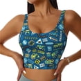 thumbnail image 2 of Lsque Heavy Equipment Machinery Printed Women'S Sports Bra, Compression, Moisture Wicking, High-Impact Sports Bra For Women,Supportive sports bra-Large, 2 of 9