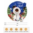 thumbnail image 6 of 13 Inch Round Placemats Set of 4, Christmas Snowman Non Slip Heat Insulation PP Table Mats, Blue Xmas Tree Elk Gifts Snowflake Washable Place Mats for Kitchen Dining Party Table Decor, 6 of 7
