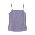 thumbnail image 7 of ClodeEU Women's V Neck Spaghetti Strap Tank Top, Casual Loose Fit Solid Color Sleeveless Tops Purple,Women's Plus S, 7 of 7
