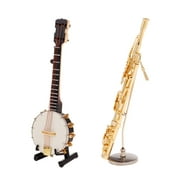 2 /6 Musical Banjo Bassoon Toys for 12'' Action Figure Scenery