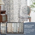thumbnail image 6 of Linen Blue Floral Curtains for Bedroom, 84 Inch Length Printed Flower French Country Curtains for Living Room Light Filtering Drapes, Rod Pocket Window Treatments, 2 Panels Blue, 6 of 7