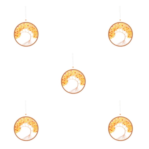 Yuarrent Atrapasueños de árbol de la vida únicos para la pared del dormitorio - Aspecto único hecho a mano y elegante Yellowcrystal Type2 NO2