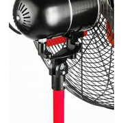 Hyper Tough 20 3-Speed Commercial & Industrial High Velocity Oscillating Red & Black Pedestal Fan