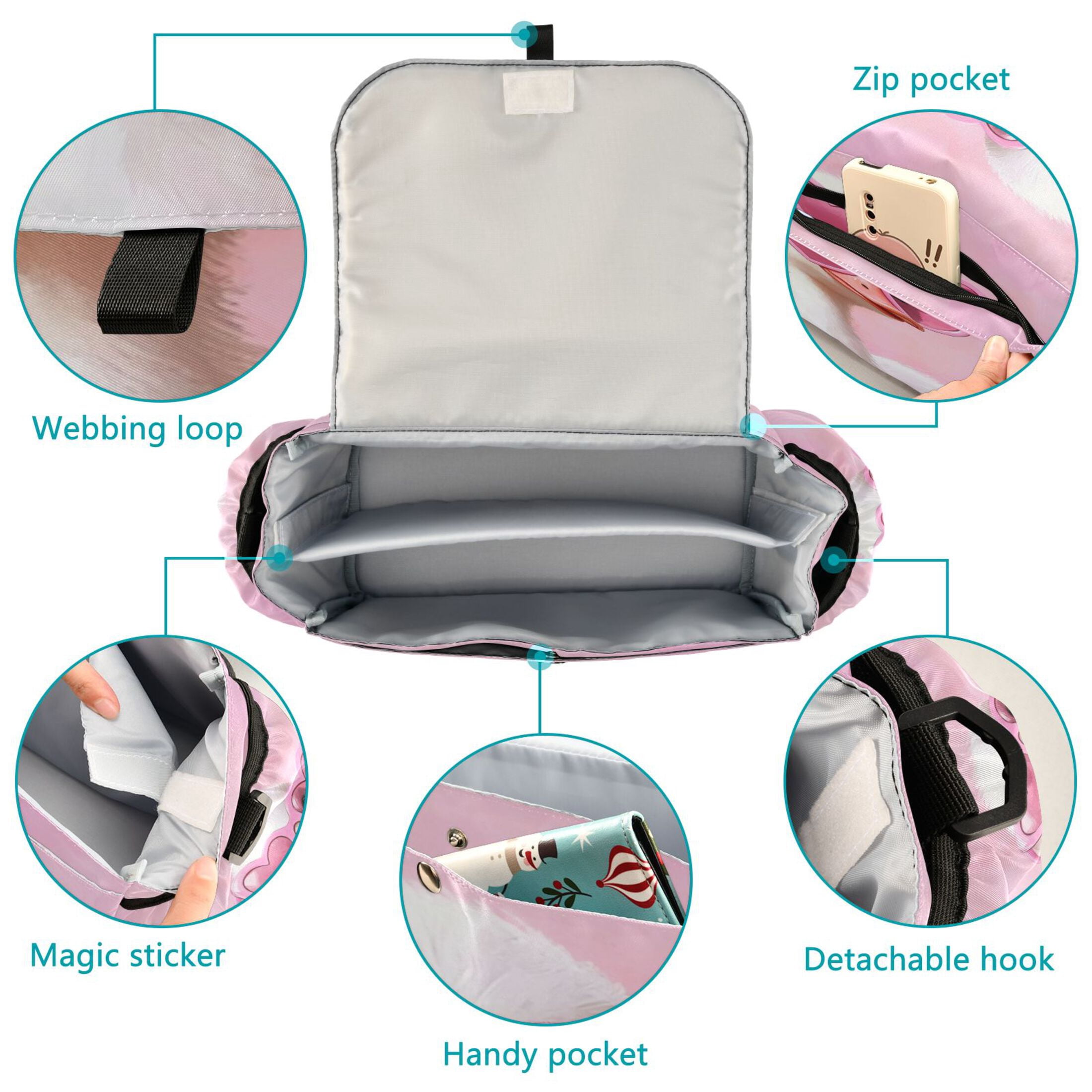 DIXRUYEE Stroller Organizer Stylish Duckling in Love Printed