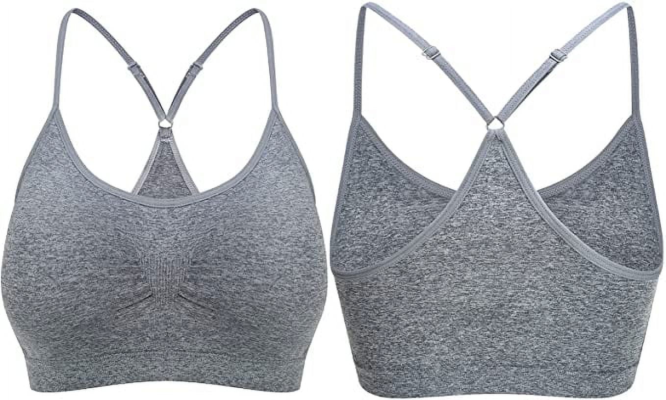 Vertvie Women's Sports Bra 3 Pack Lace Bralettes Seamless Padded Wirefree  Bra for Yoga Fitness Running