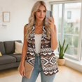 thumbnail image 4 of Uorisanigo Western Aztec Women's Vest Tops Sleeveless Size 4XL V Neck Women's Suit Vest with Pockets Open Front Vests Blazer Elegant Outerwear, 4 of 7