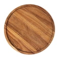 thumbnail image 1 of Round Wood Tray, Serving Platter, Appetizer Charcuterie Board, 1 of 5