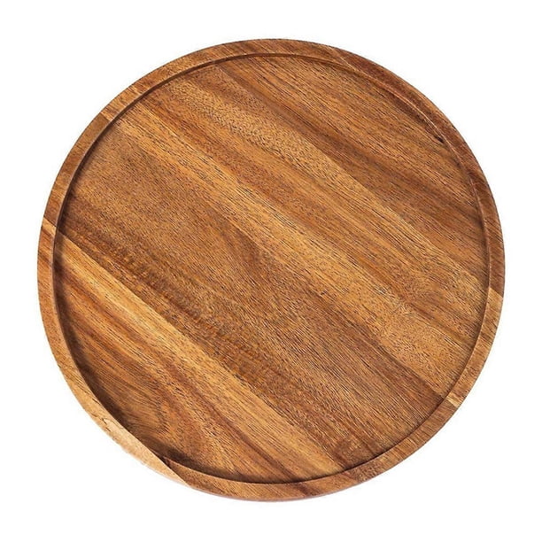 Round Wood Tray,Wooden Serving Tray,Serving Platter,Appetizer Charcuterie Board,Tray Organizer for K