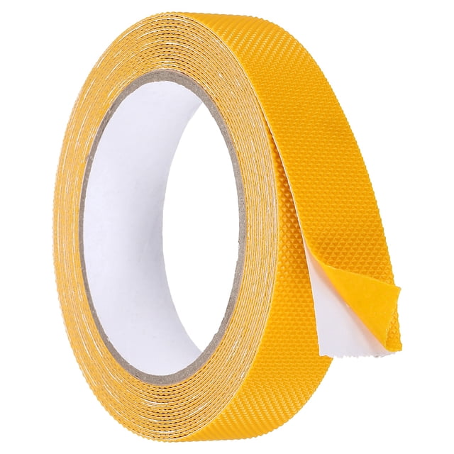 Cinta Antideslizante de Caucho Uxcell, 1 pulg x 16 pies con Adhesivo Impermeable Texturizado para Herramientas de Bricolaje, Escaleras Interiores y Exteriores, Rampa, Amarillo