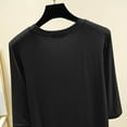thumbnail image 4 of Modal Half Sleeve Top Women 2025 - Round Neck Solid Color Lounge Shirt Lightweight Home Wear Basic Tee Breathable Stretchy Comfort Short Sleeve Minimalist Y2K, 4 of 6