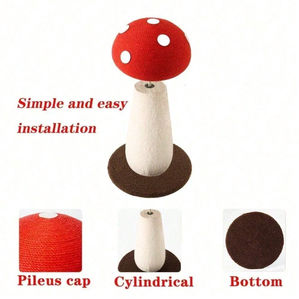 Mushroom Cat Scratching Post - Unique Design, Sisal-Wrapped, Ideal For Medium And Small Cats, No Assembly Required Cat Stuff  Cat Tree Tower Cat Toys