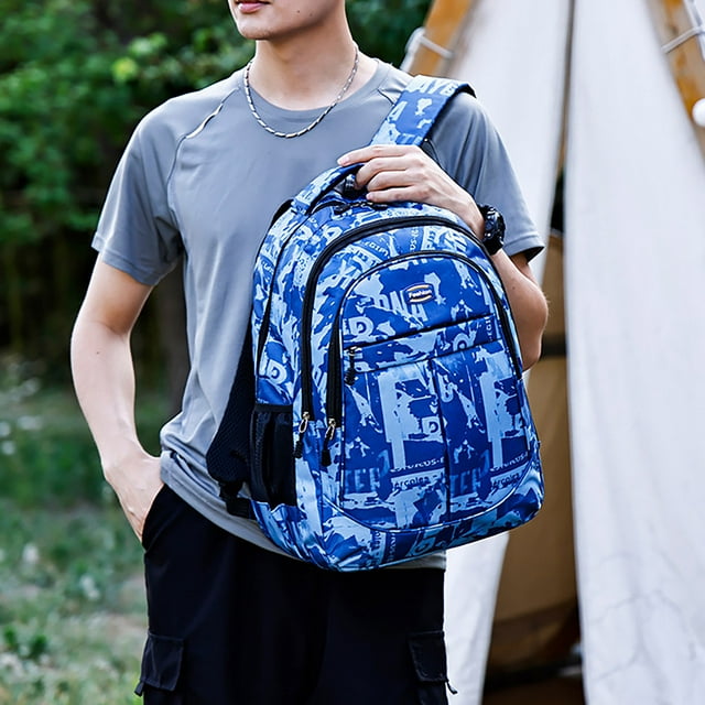 FHBVT Camouflage Student Backpack Large Capacity Lightweight Bag Breathable Adjustable Shoulder Straps Multiple Compartments Water Repellent for Junior High High School Daily School Supplies Storage