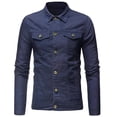 thumbnail image 6 of 2025 Tops,Clothing 2025 Men's Dress Shirts Color Tops Denim Autumn Coat Men's Blouse Button Winter Vintage Solid Jacket Men's blouse, 6 of 6