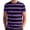 Purple, variant on Mens Short Sleeve T-Shirts Striped Casual Crewneck Basic Shirt Color Block Stretch Summer Beach Tees Pink M